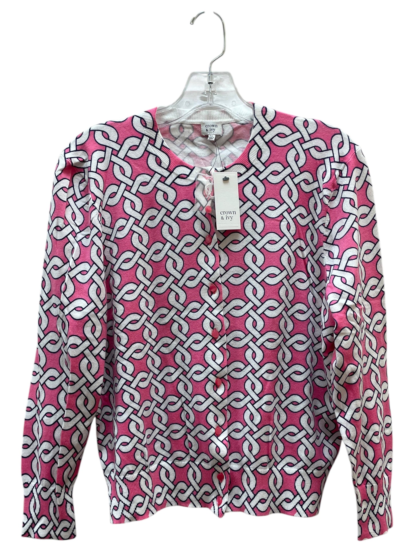 Cardigan By Crown And Ivy In Pink, Size:Xl