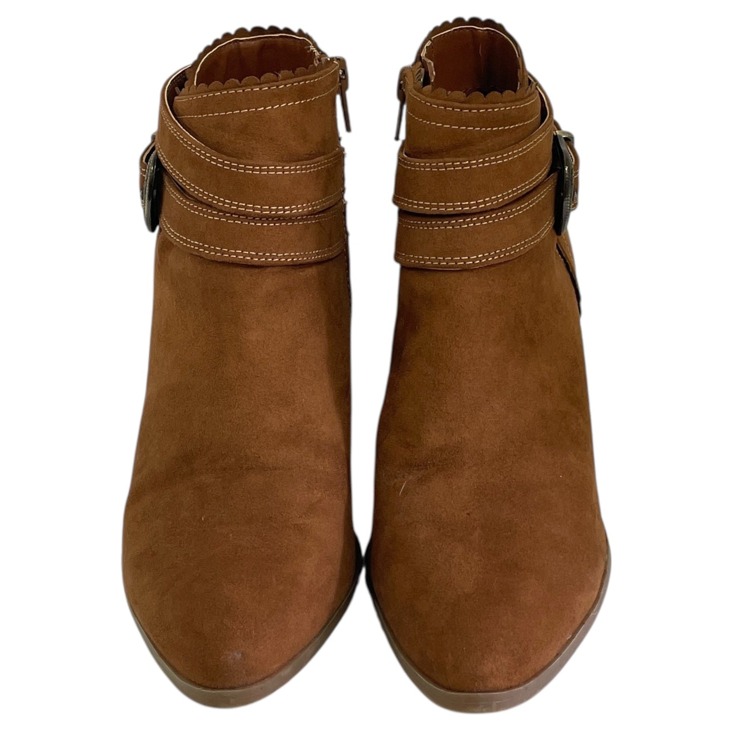 Boots Ankle Heels By St Johns Bay In Brown, Size:7