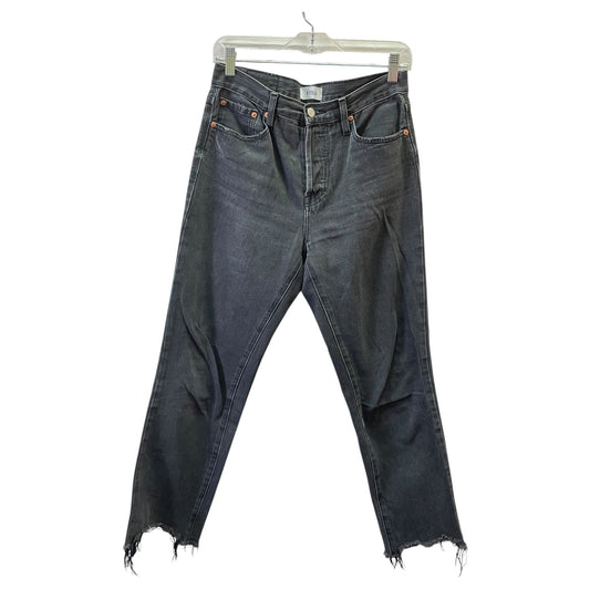 Jeans Straight By Pistola In Black Denim, Size:4