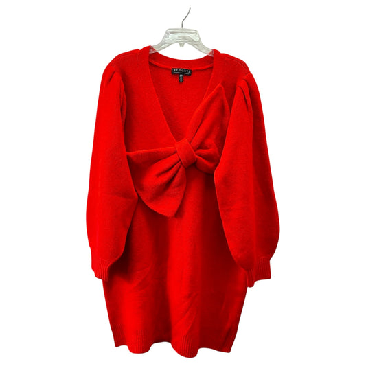 Dress Sweater By Eloquii In Red, Size:1X