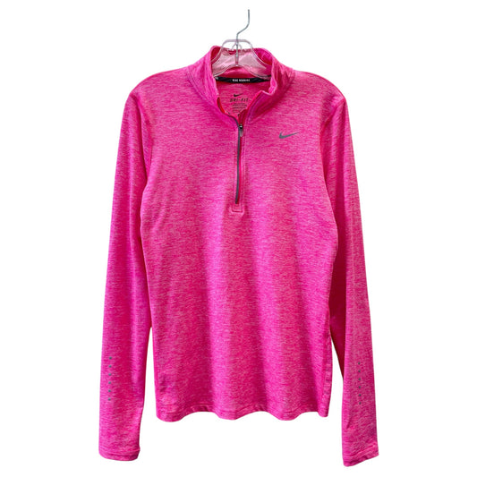 Athletic Top Ls Collar By Nike In Pink, Size:M