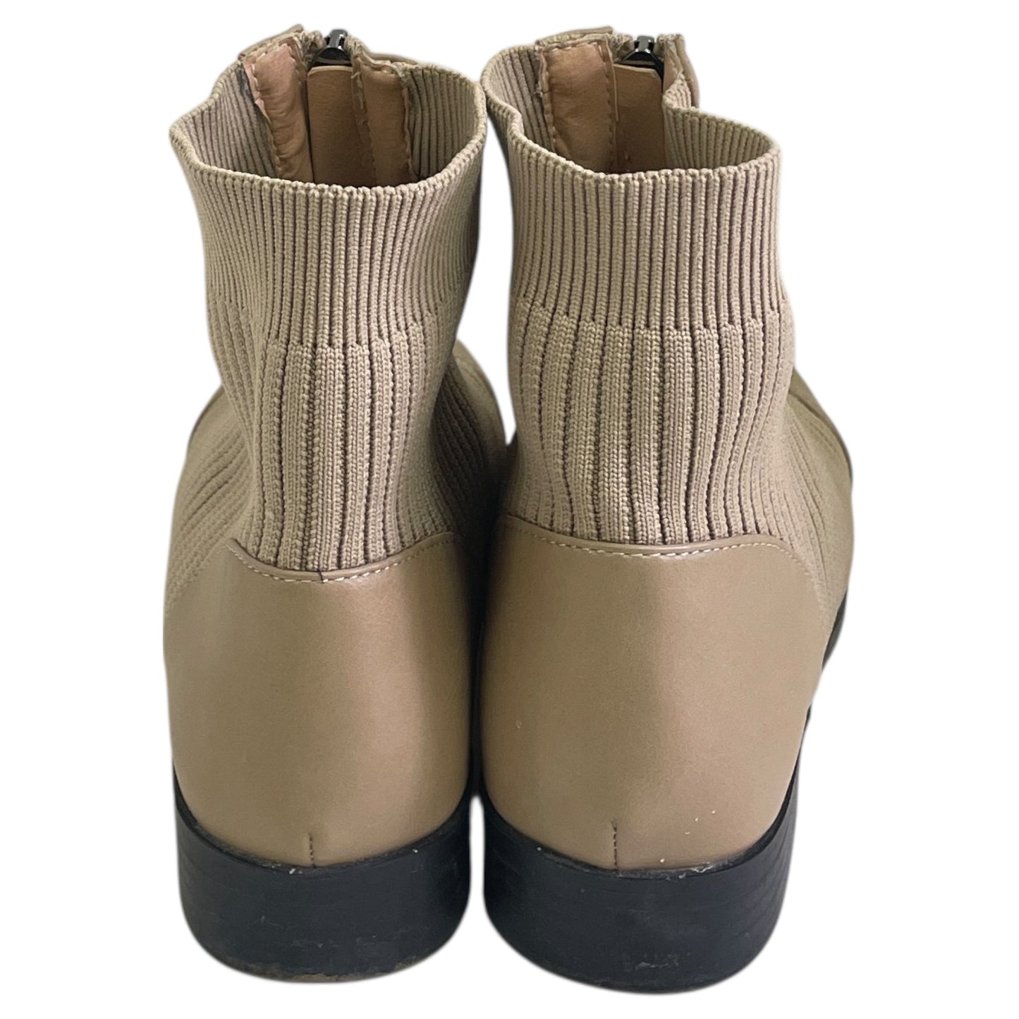 Boots Ankle Flats By Jcp In Taupe, Size:6