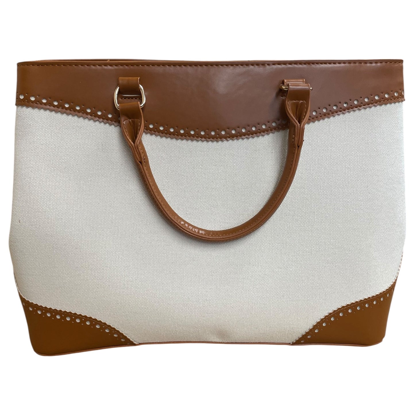 Handbag By London Fog In Brown & Cream, Size:Large