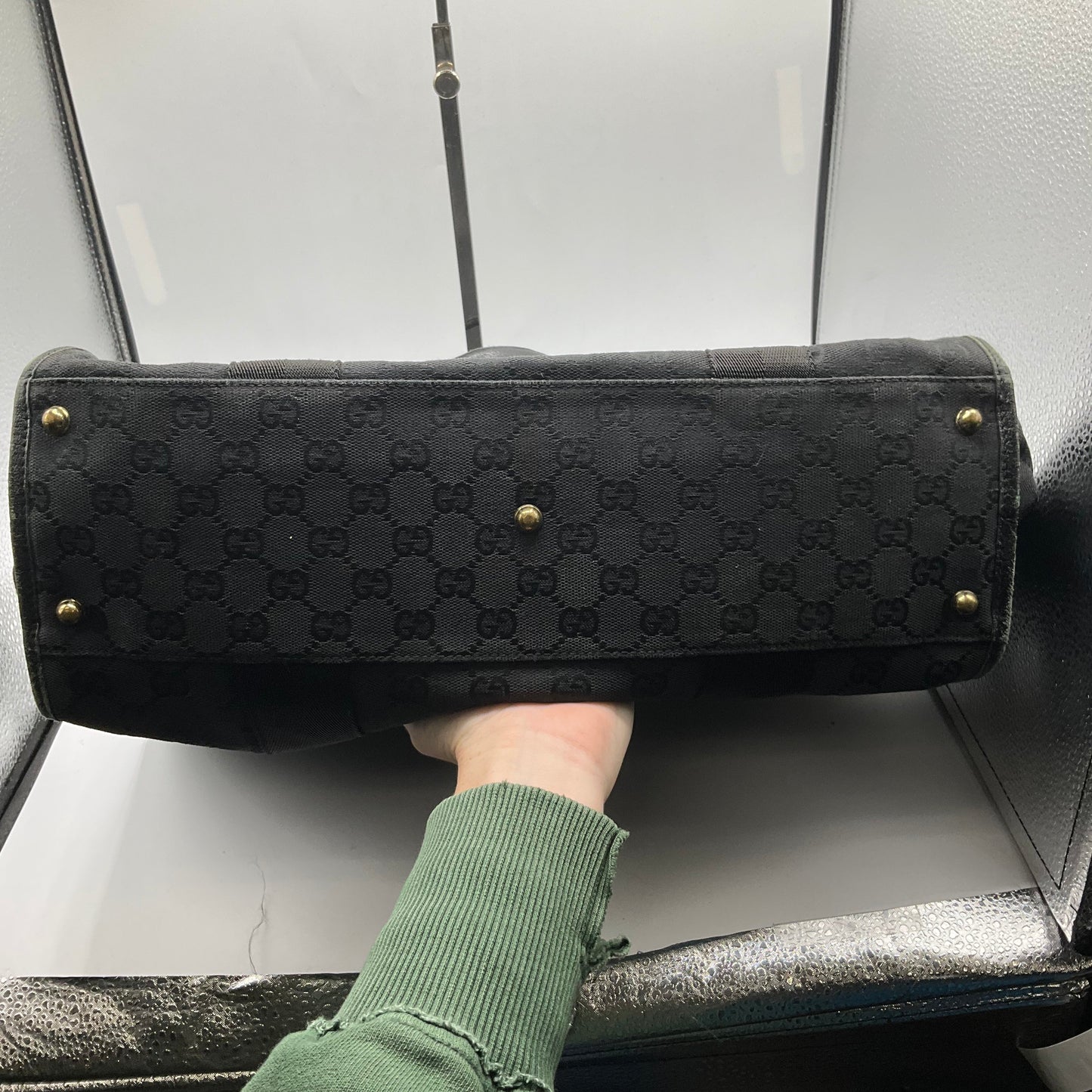 Handbag Luxury Designer By Gucci In Brown, Size:Large