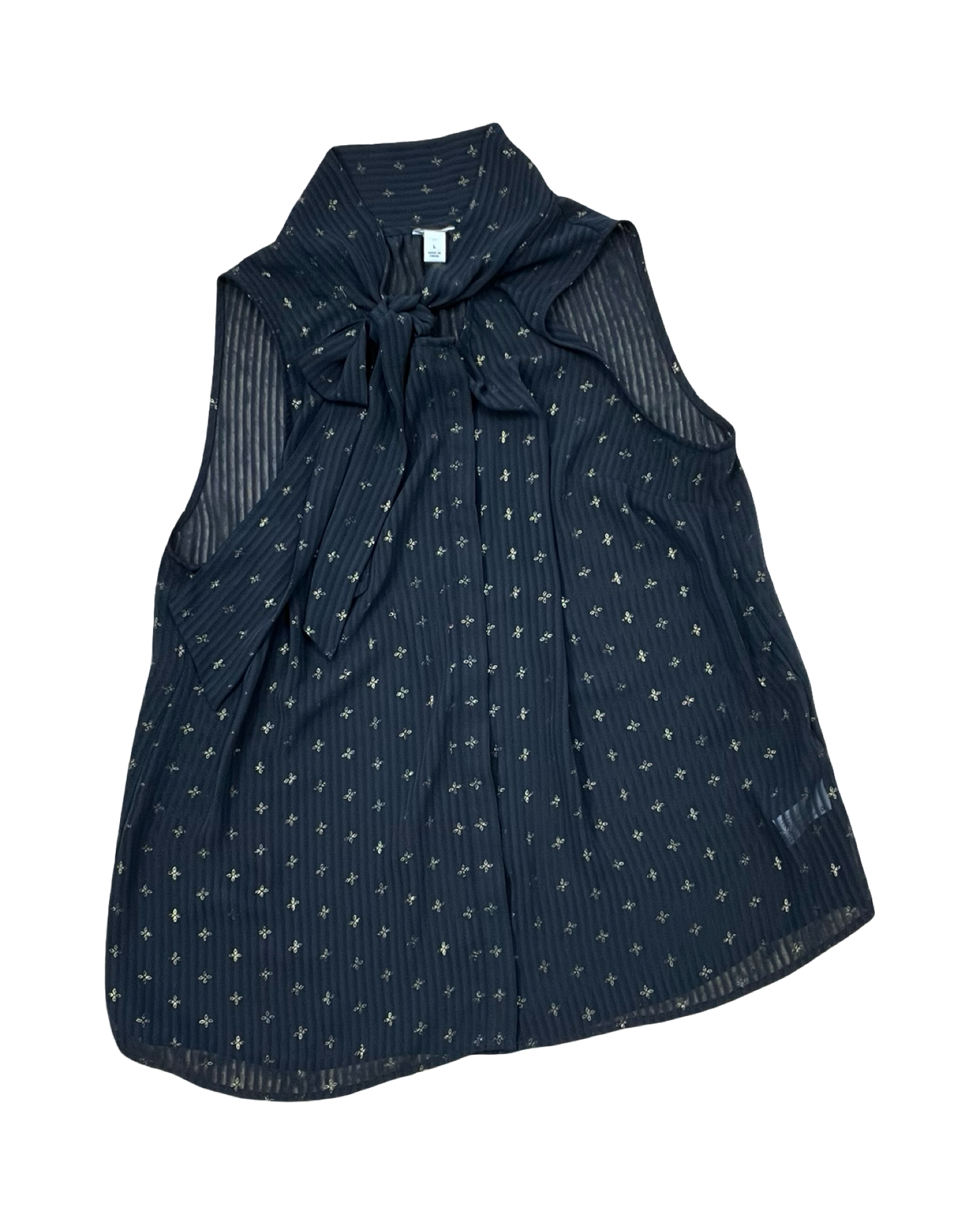 Top Sleeveless By Clothes Mentor In Black, Size:L