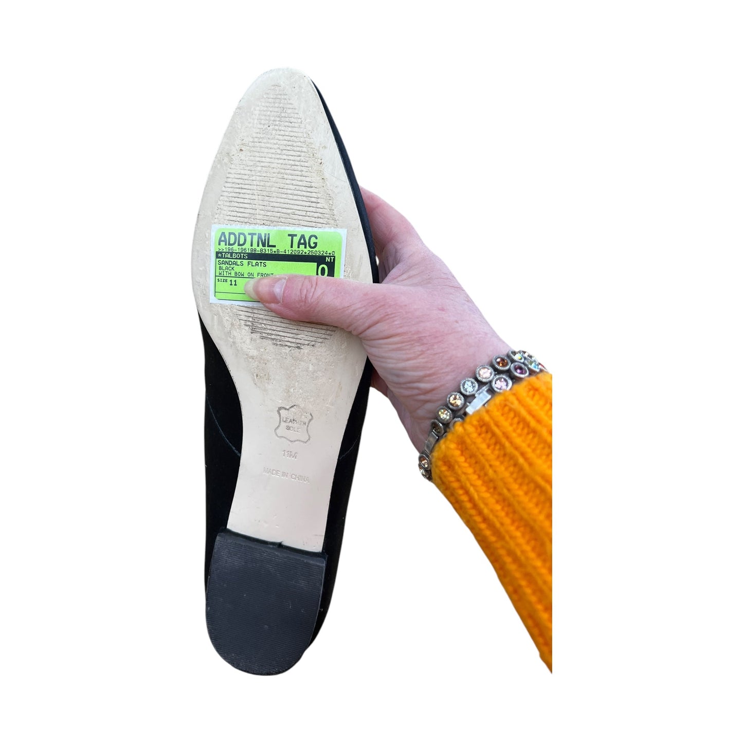 Sandals Flats By Talbots In Black, Size:11