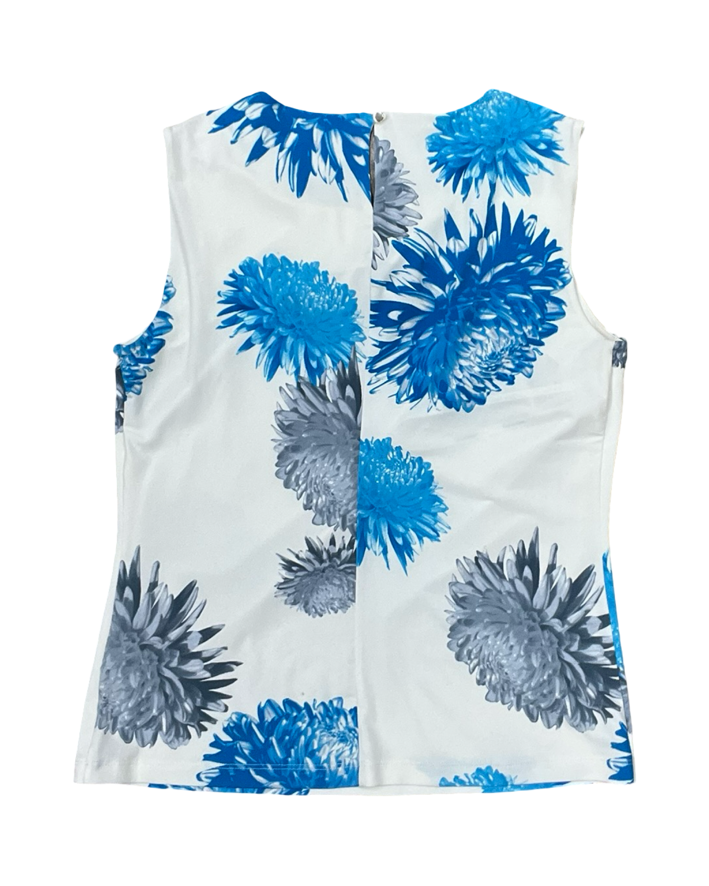 Top Sleeveless By Calvin Klein In Blue & Cream, Size:M