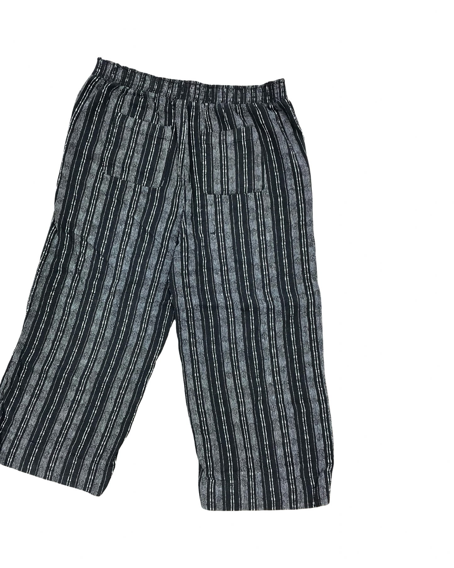 Pants Linen By Time And Tru In Black & White, Size:L