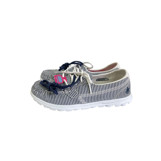 Shoes Sneakers By Skechers In Blue & White, Size:6.5