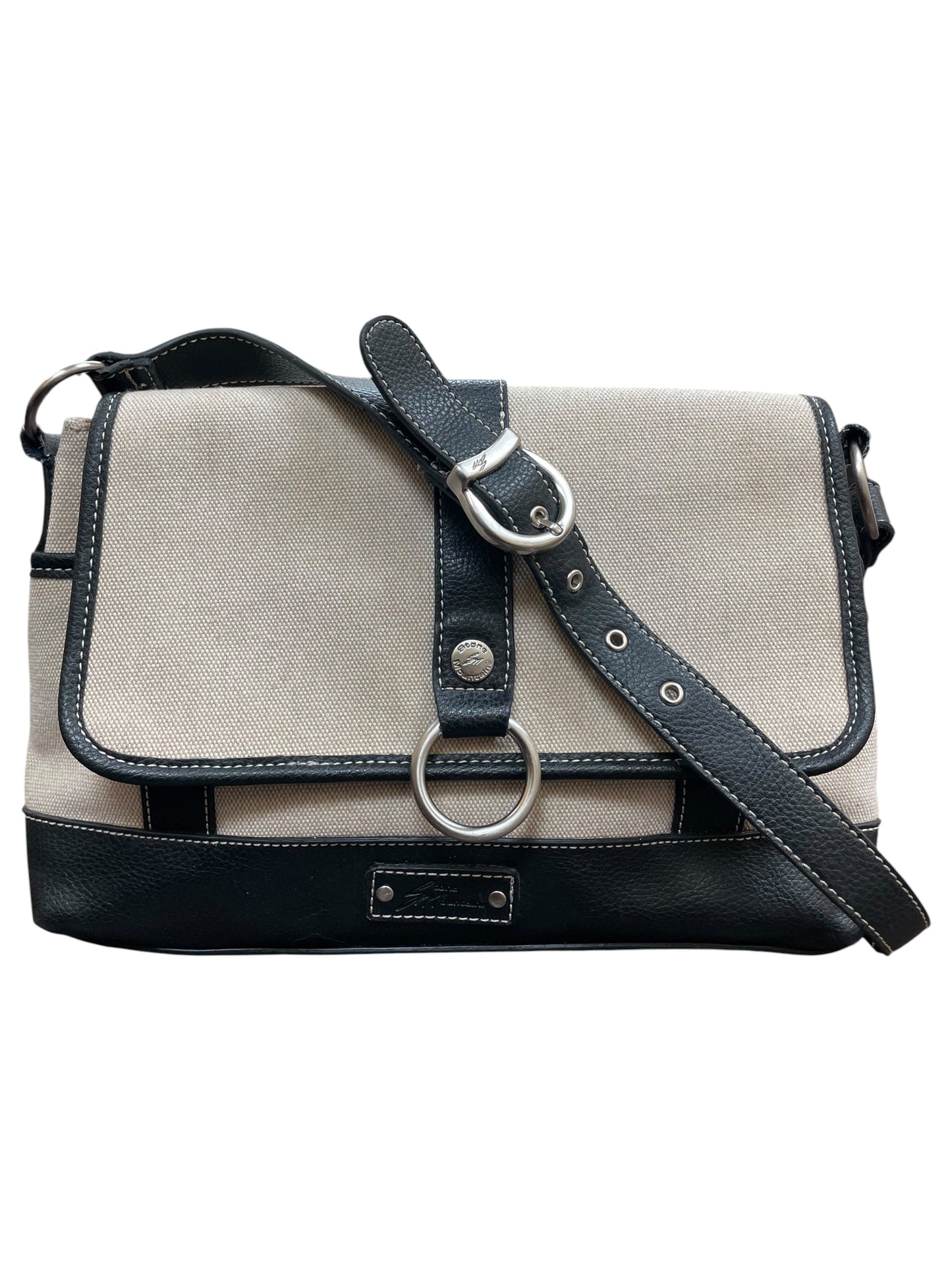 Handbag By Stone Mountain In Black & Cream, Size:Medium