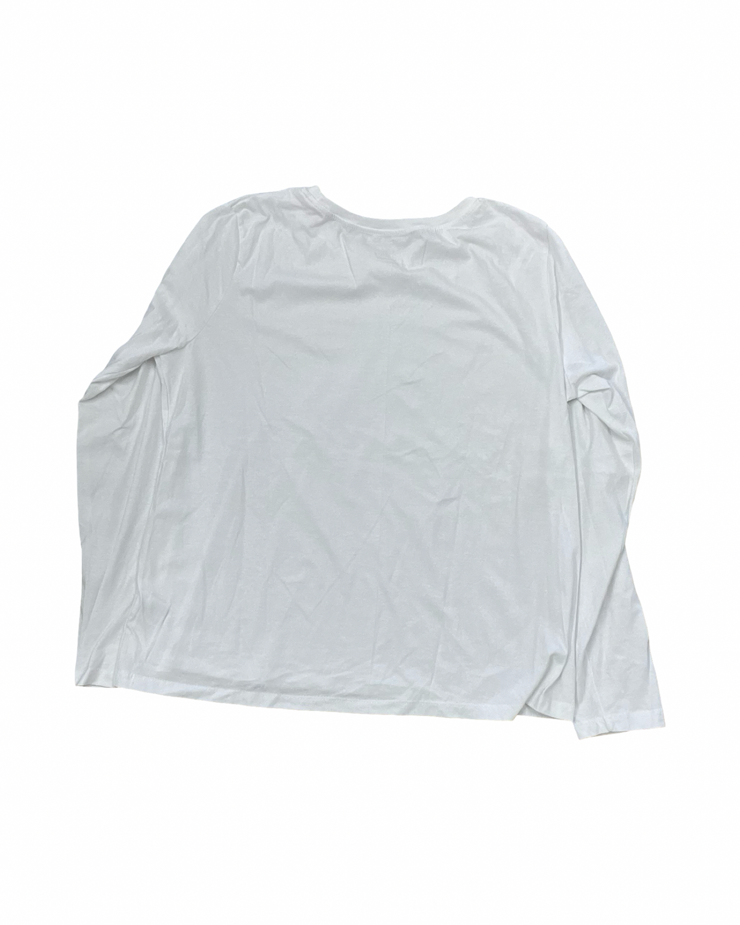 Top Ls Basic By Time And Tru In White, Size:L