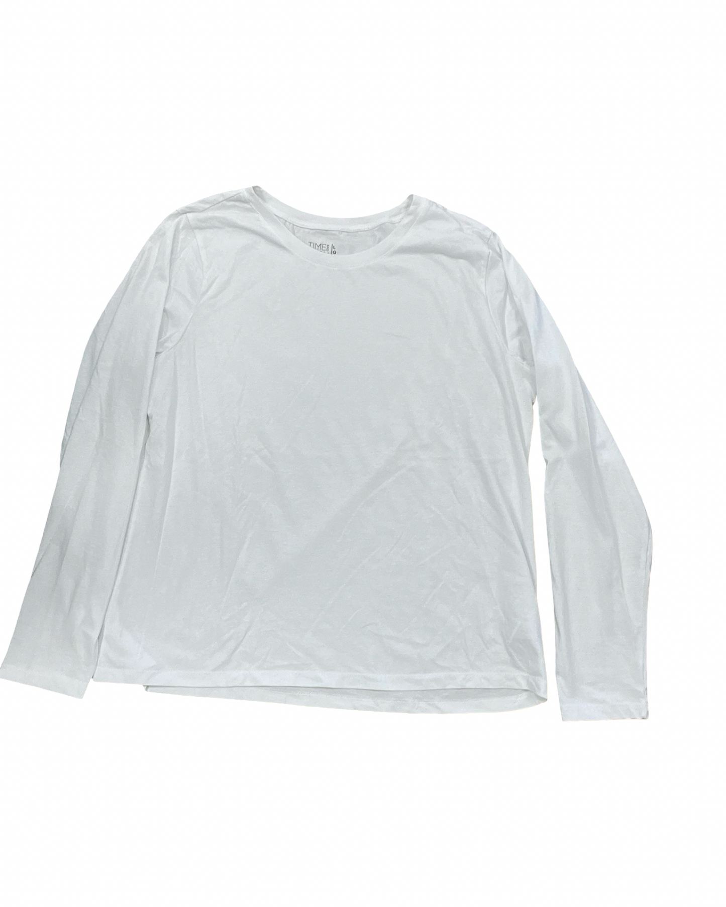 Top Ls Basic By Time And Tru In White, Size:L