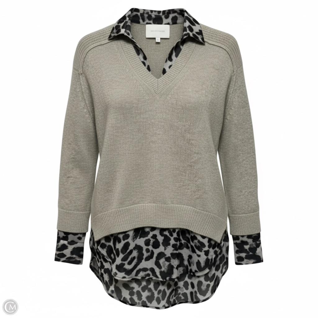The Looker Layered Cashmere/Wool V Neck Sweater By Brochu Walker In Taupe, Size: XS