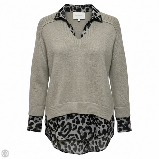 The Looker Layered Cashmere/Wool V Neck Sweater By Brochu Walker In Taupe, Size: XS