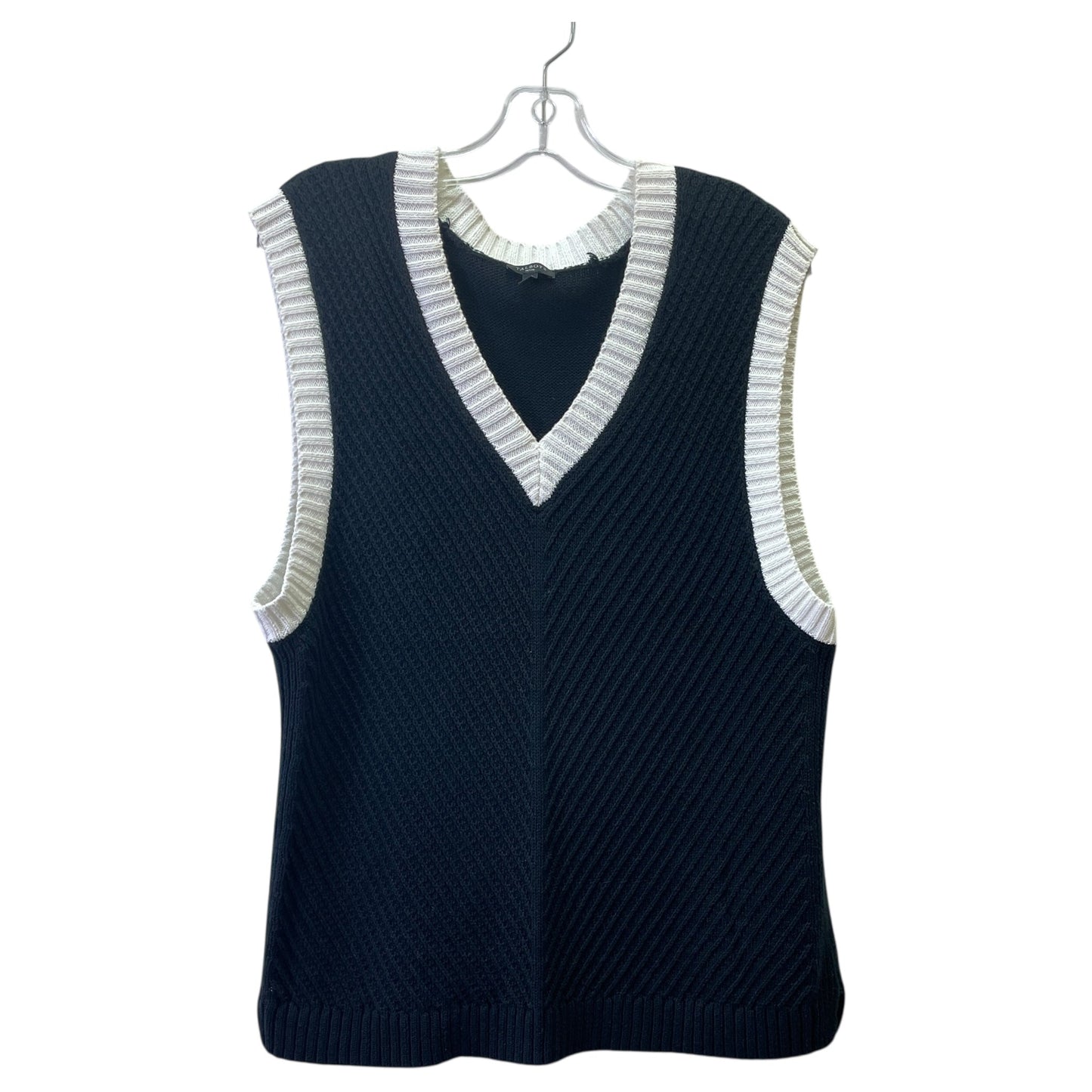 Vest Sweater By Talbots In Black & White, Size:Xlp