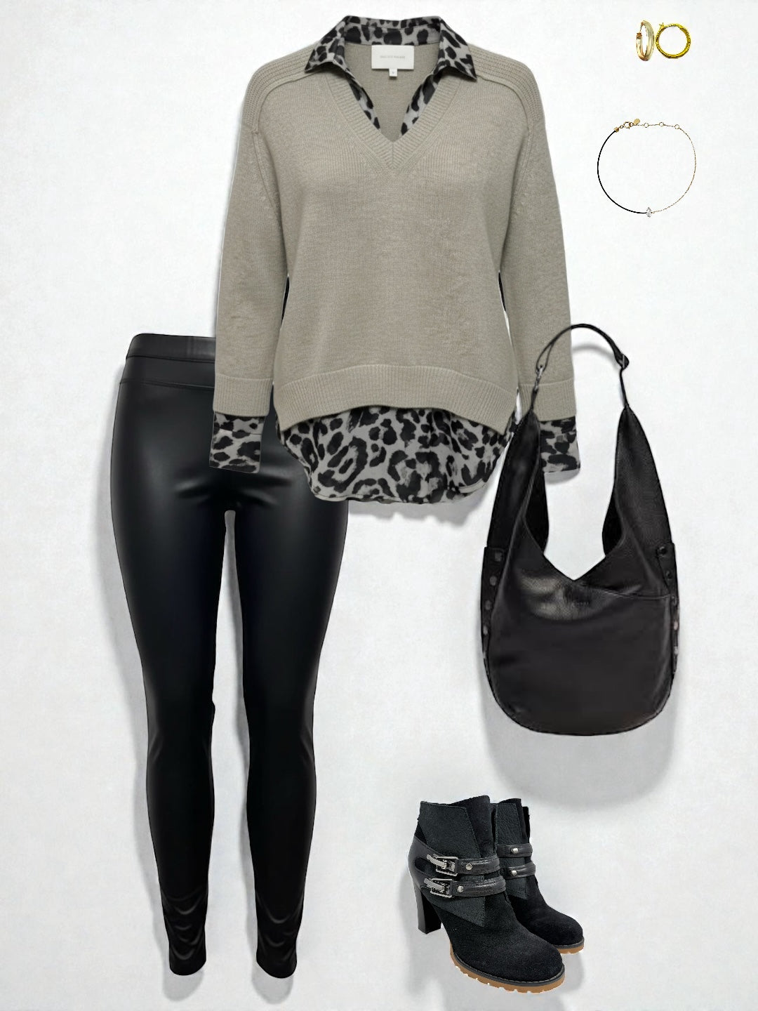 The Looker Layered Cashmere/Wool V Neck Sweater By Brochu Walker In Taupe, Size: XS