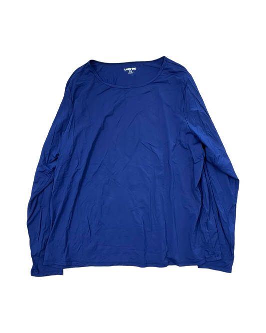 Top Ls Basic By Lands End In Navy, Size:1X