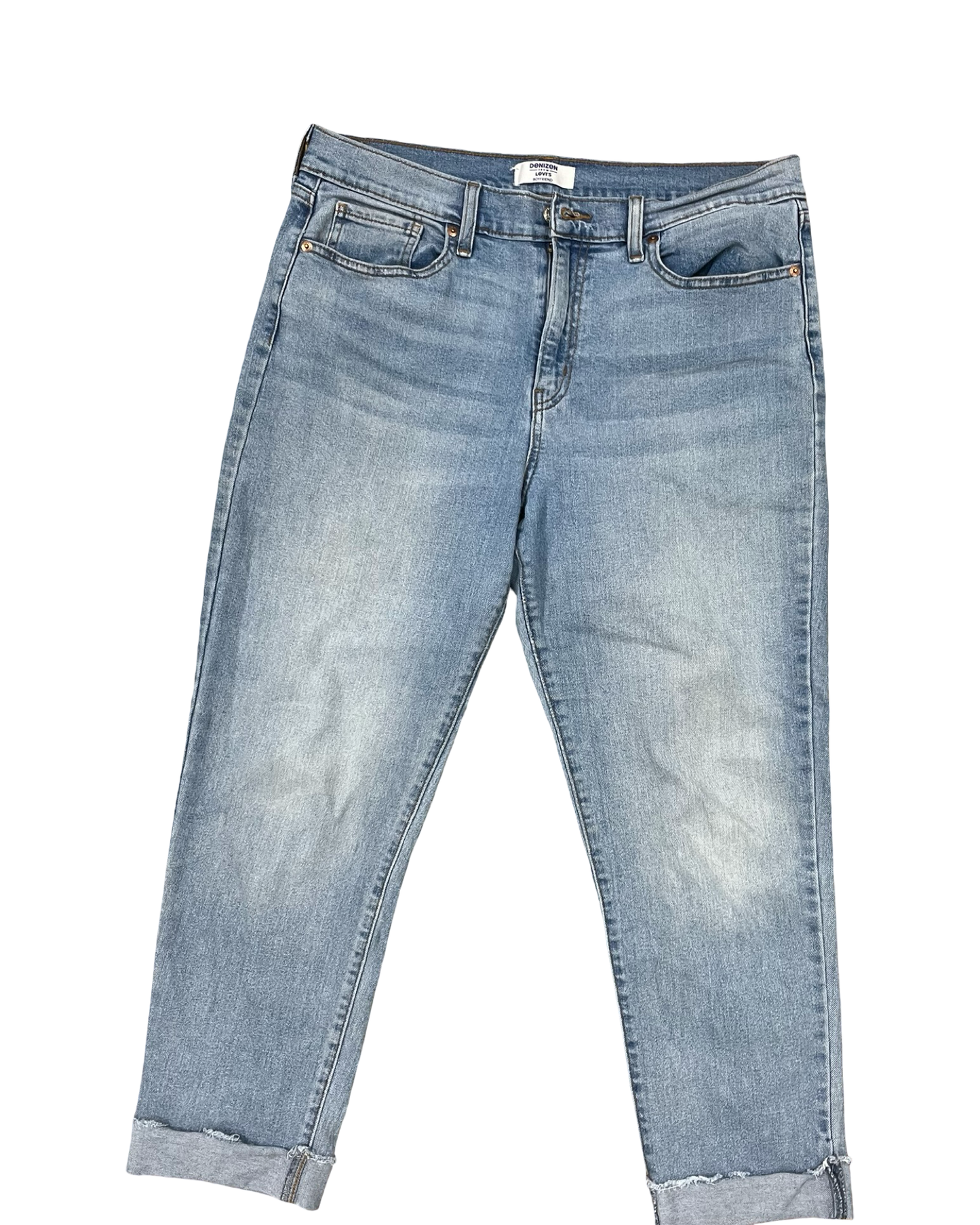 Jeans Boyfriend By Levis In Blue Denim, Size:10