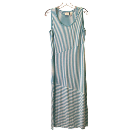Dress Casual Maxi By Chicos In Blue & White, Size:S