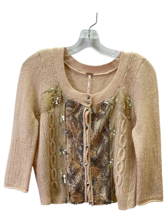 Sweater Cardigan By Free People In Peach, Size:S