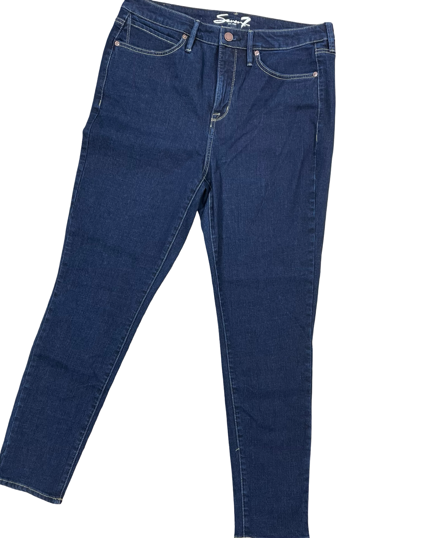 Jeans Skinny By Seven 7 In Blue Denim, Size:12
