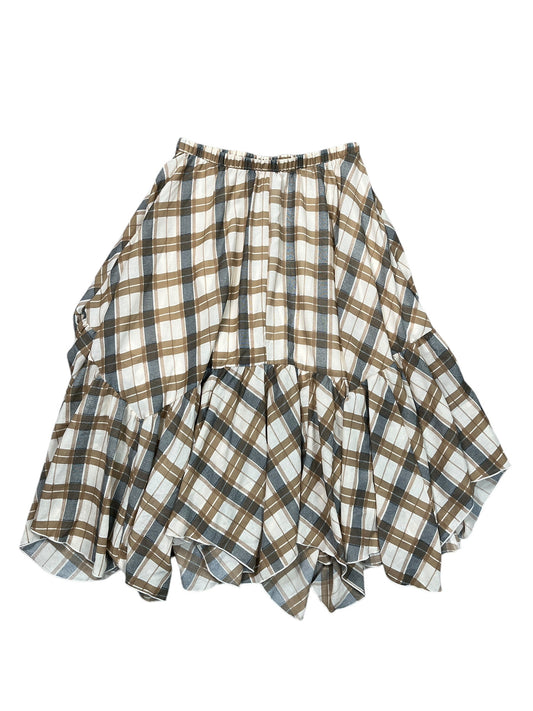 Skirt Midi By Blu Pepper In Plaid Pattern, Size:L