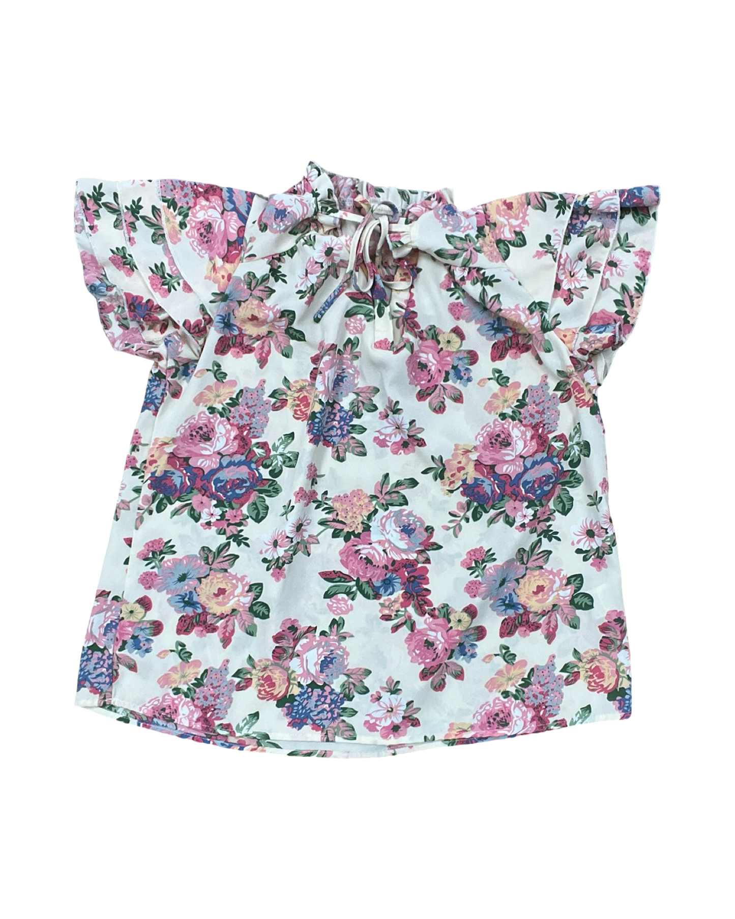 Top Ss By Clothes Mentor In Cream & Pink, Size:M