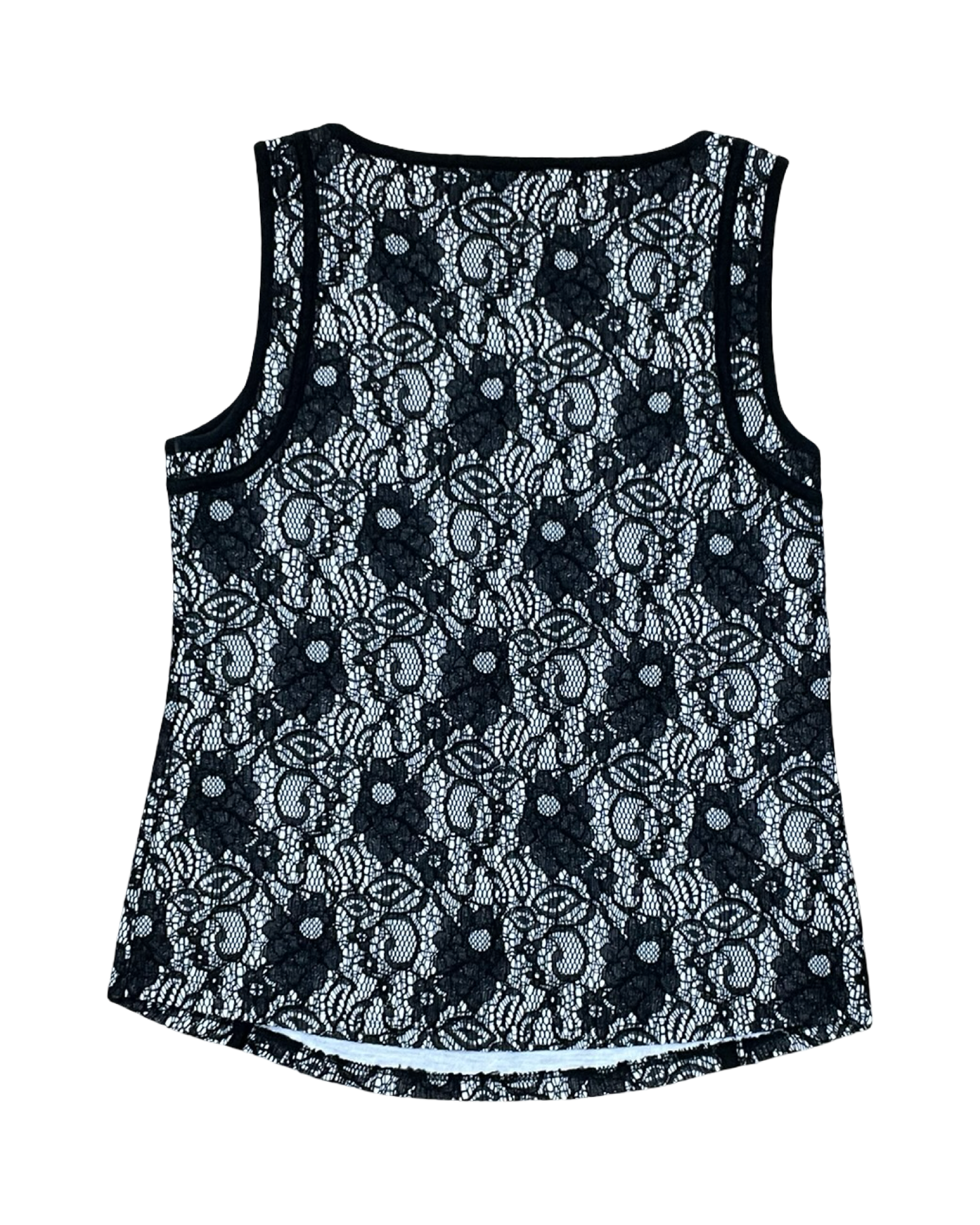 Top Sleeveless By Ann Taylor In Black & White, Size:Mp