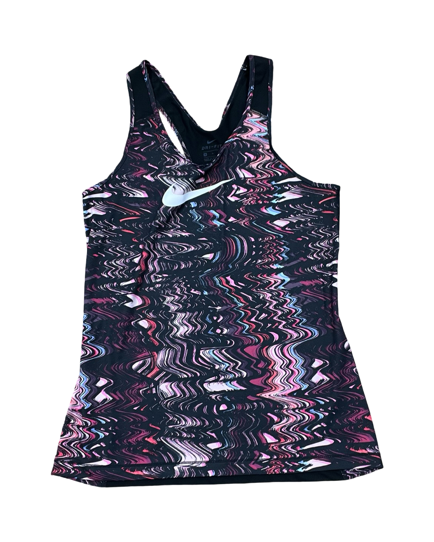 Athletic Tank Top By Nike In Black & Pink, Size:M