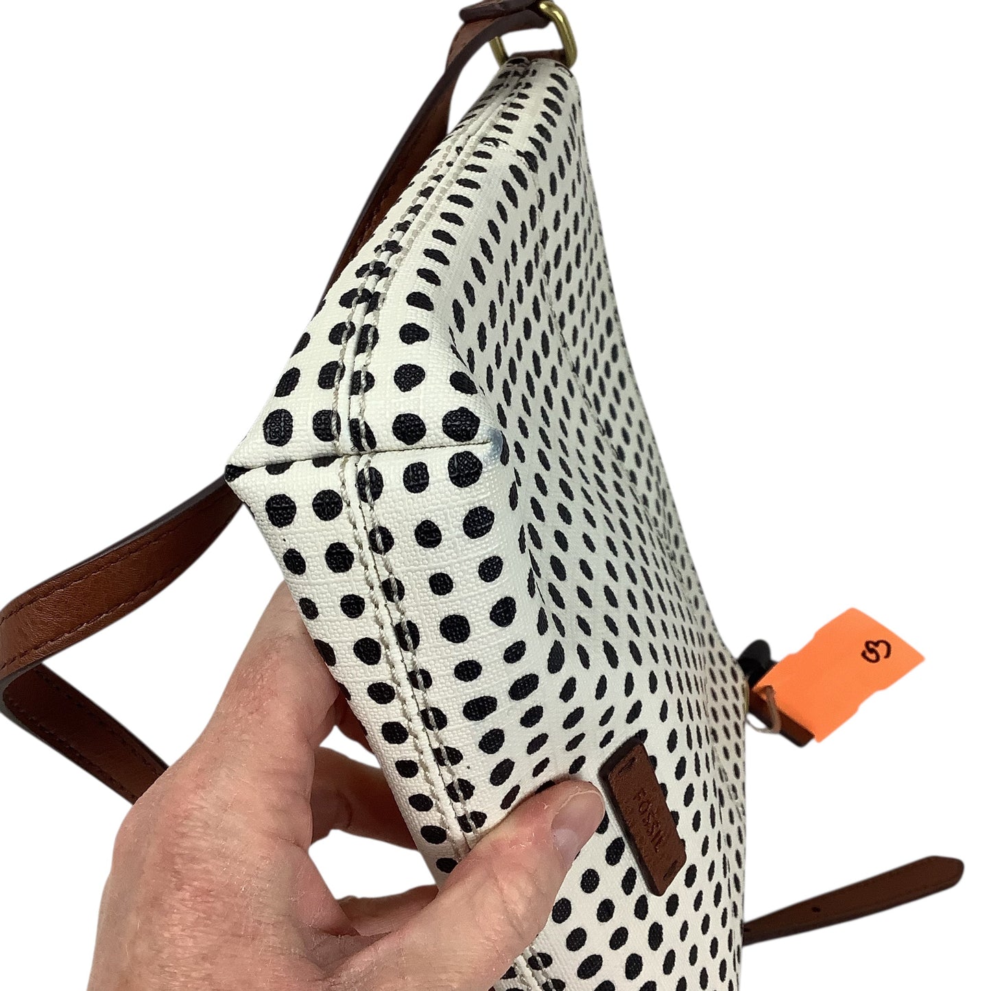 Crossbody Leather By Fossil, Size: Small