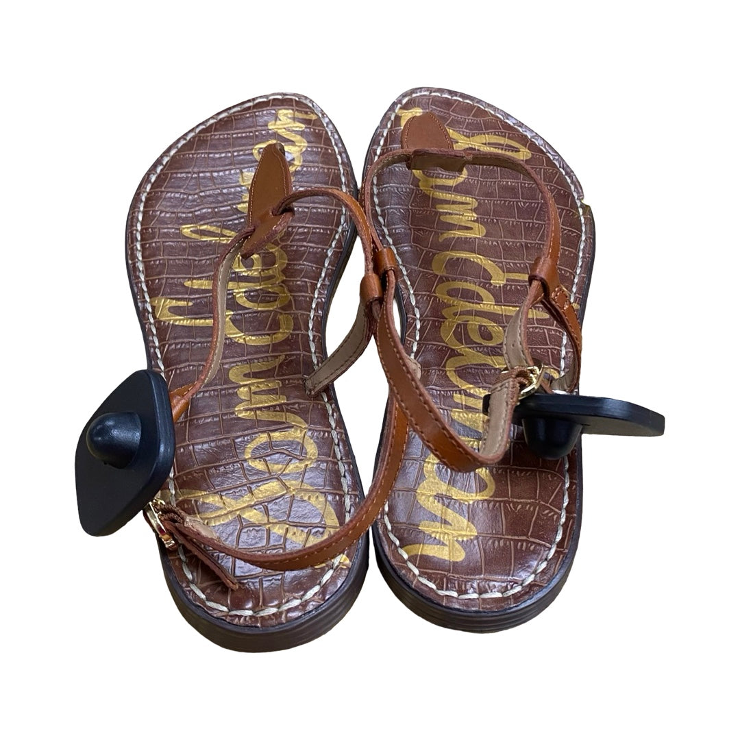 Sandals Flats By Sam Edelman In Brown, Size:9.5