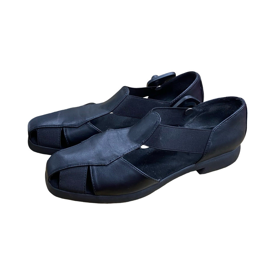 Sandals Flats By Aerosoles In Black, Size:8.5