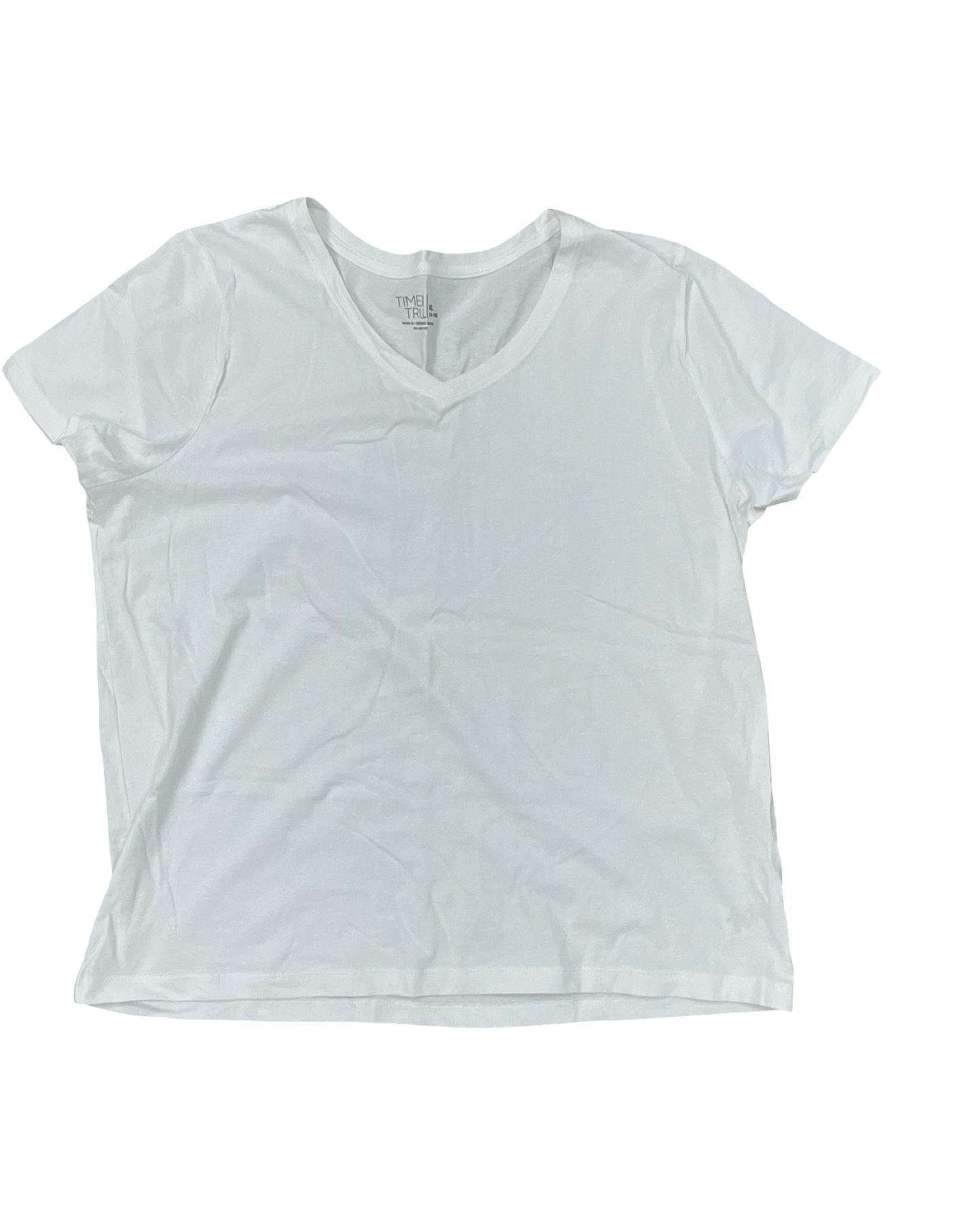 Top Ss Basic By Time And Tru In White, Size:Xl
