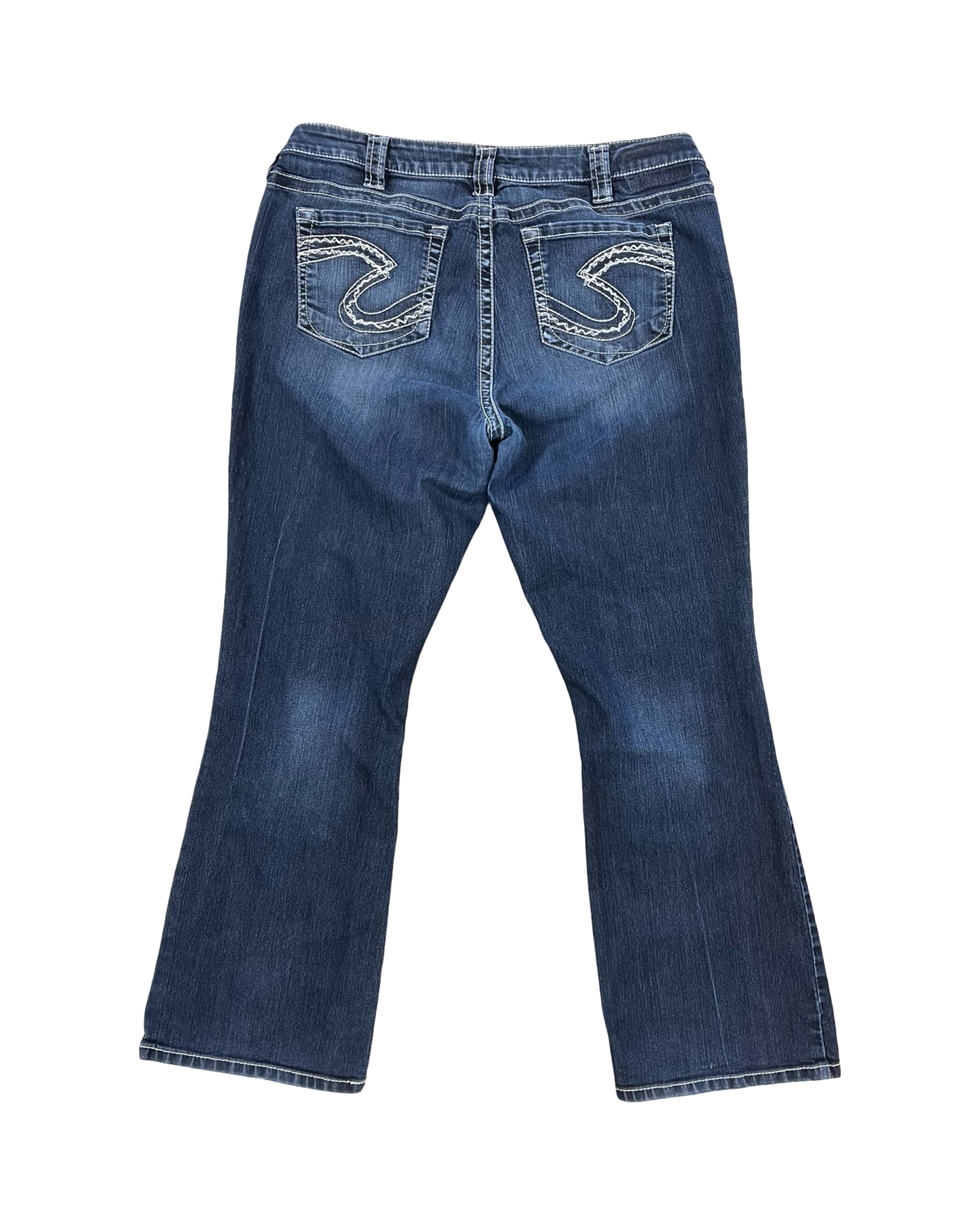 Jeans Boot Cut By Silver In Blue Denim, Size:18
