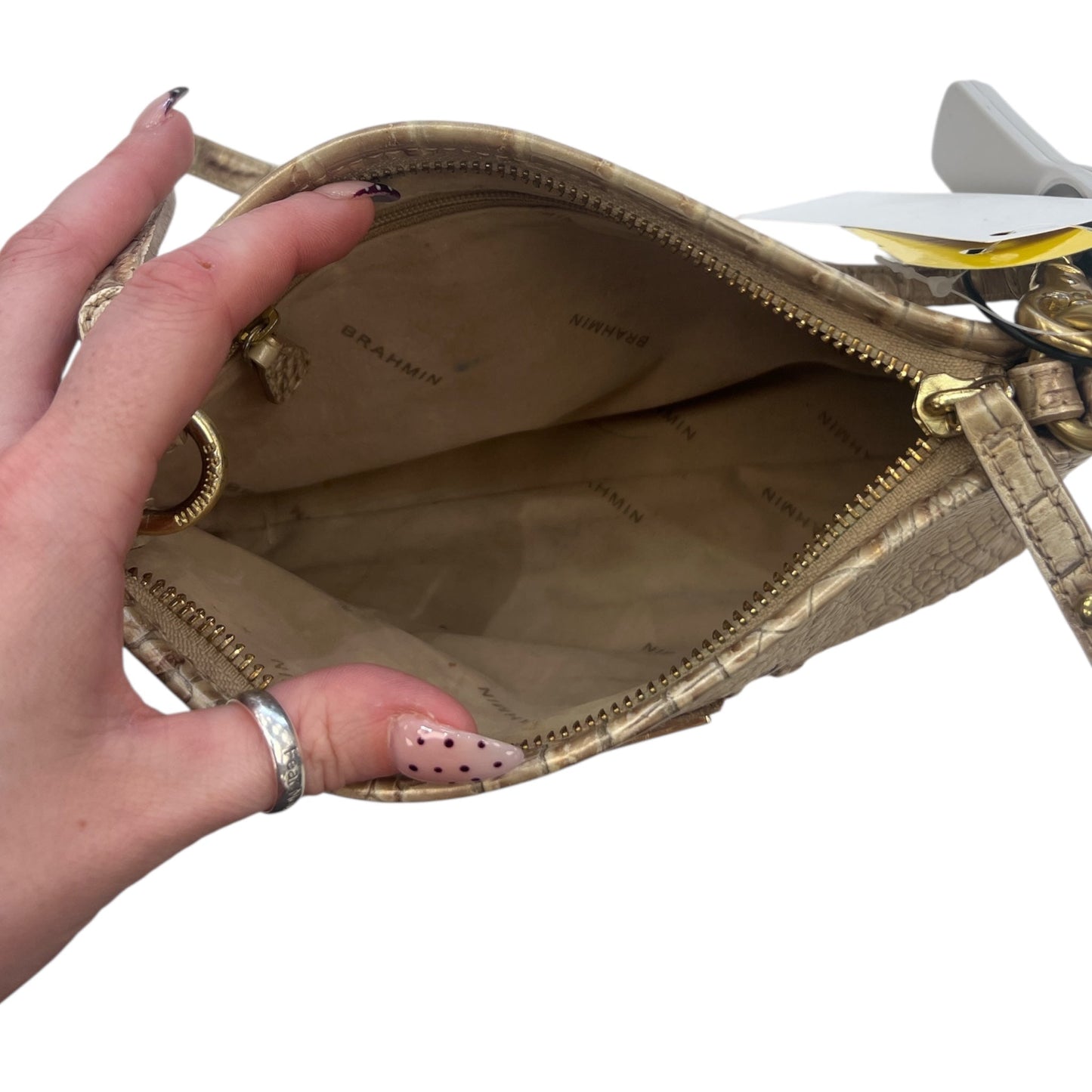 Handbag Designer By Brahmin In Gold, Size:Small