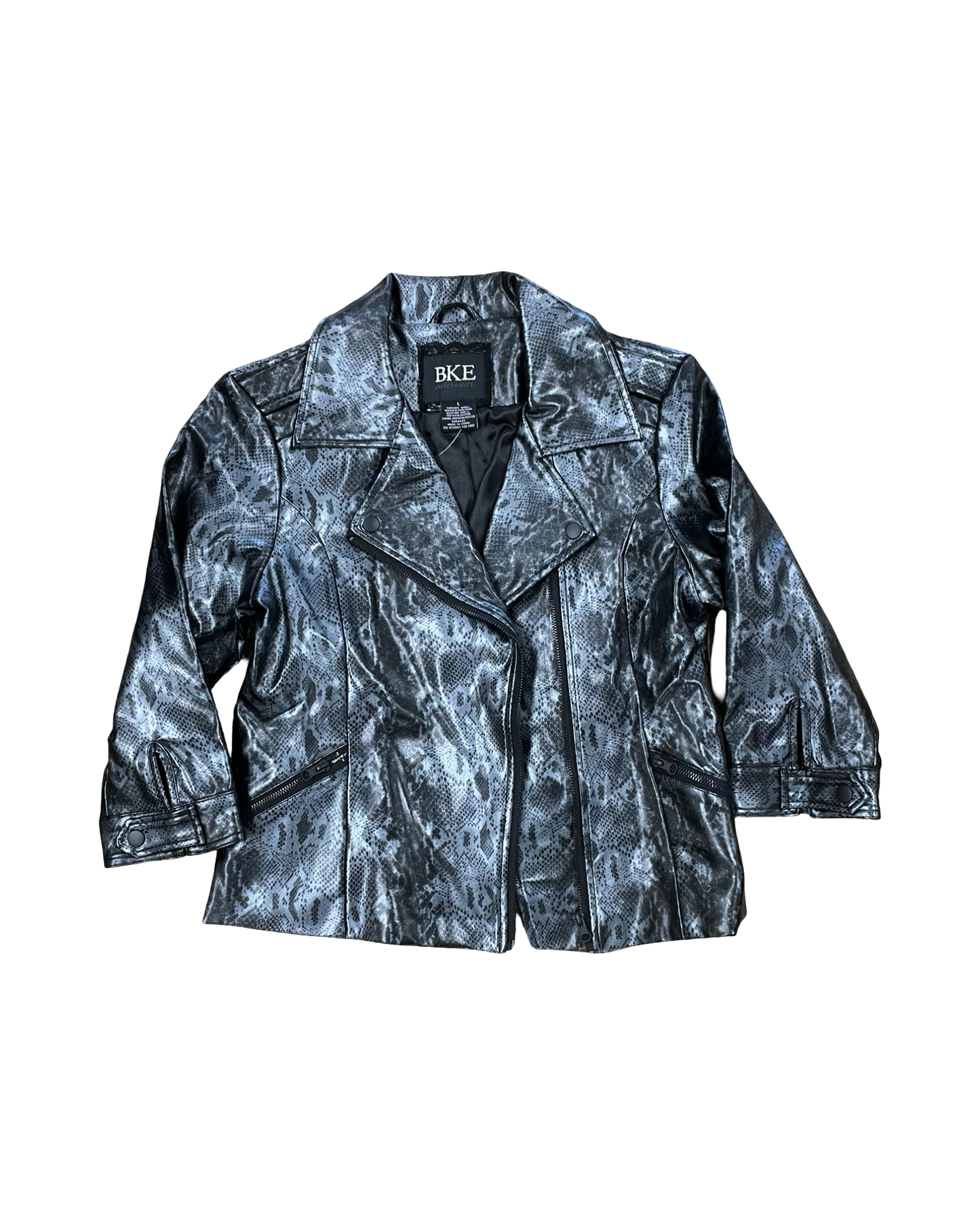 Jacket Moto By Bke In Animal Print, Size:L