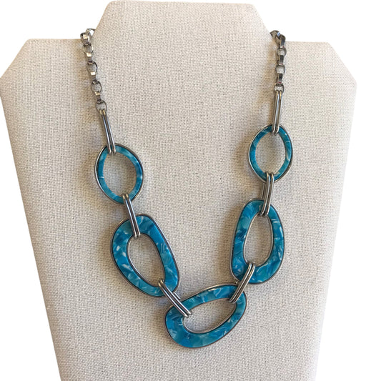 Necklace Statement By Catherines In Blue & Silver