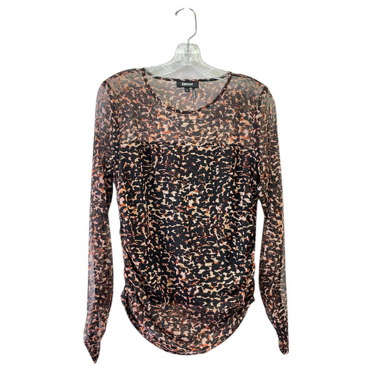Top Ls By Dkny In Animal Print, Size:M