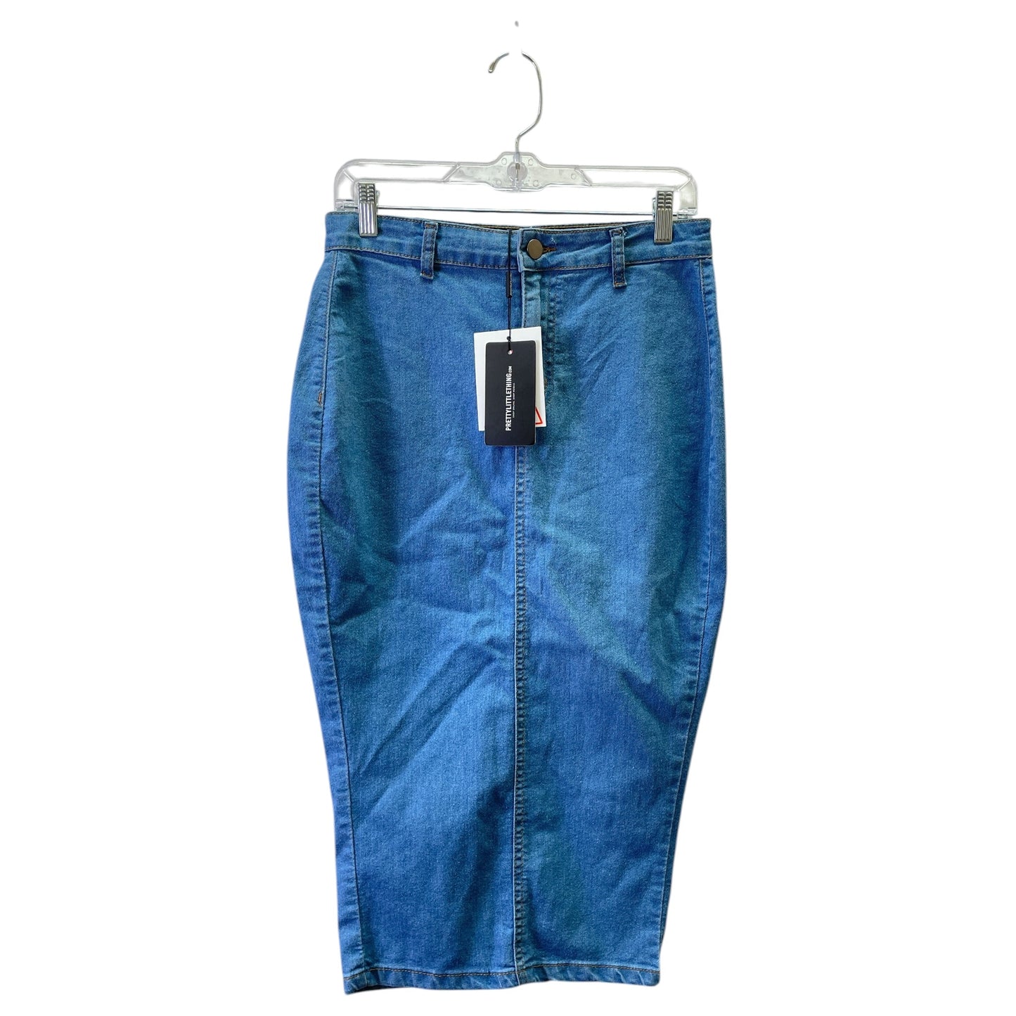 Skirt Maxi By Pretty Little Thing In Blue Denim, Size:12