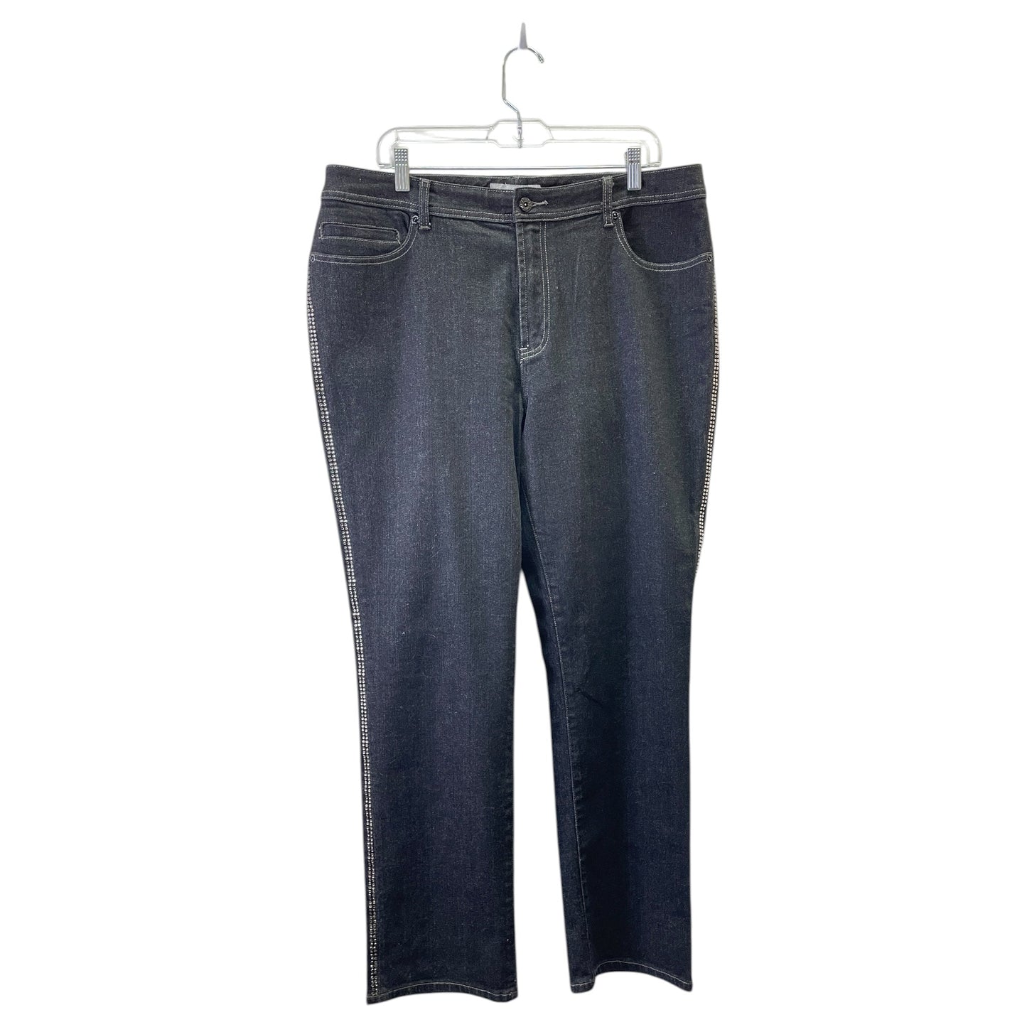 Jeans Straight By Chicos In Black, Size:14