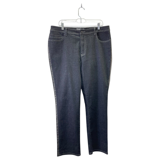 Jeans Straight By Chicos In Black, Size:14