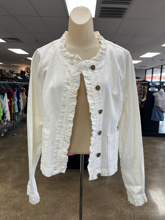 Jacket Denim By Draper James In White, Size:L