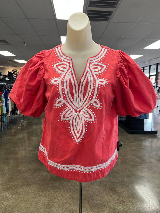 Top Ss By Clothes Mentor In Red & White, Size:S