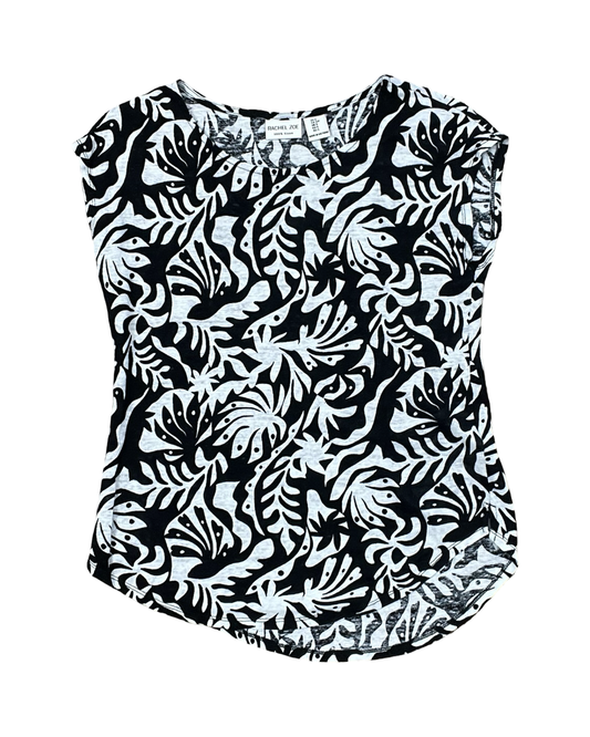 Top Sleeveless By Rachel Zoe In Black & White, Size:S