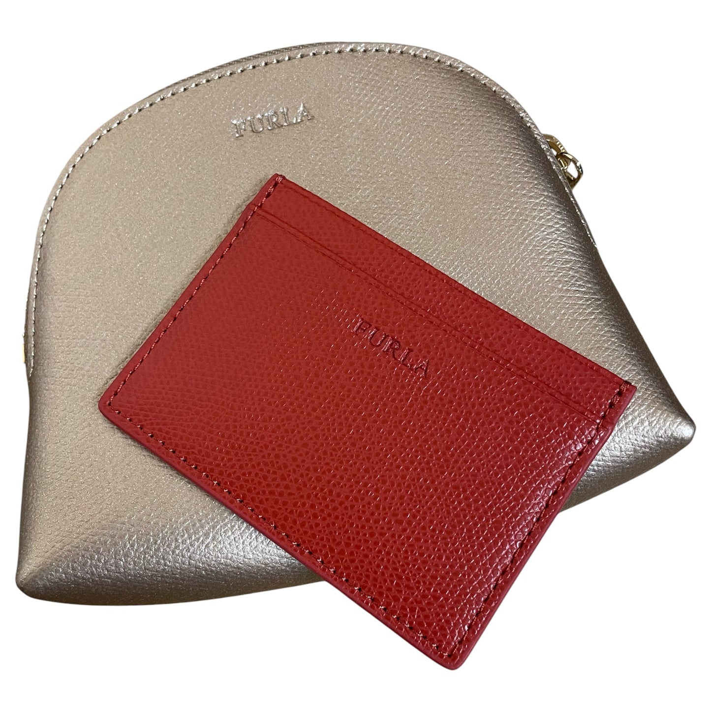 Clutch Luxury Designer By Furla In Gold, Size:Small