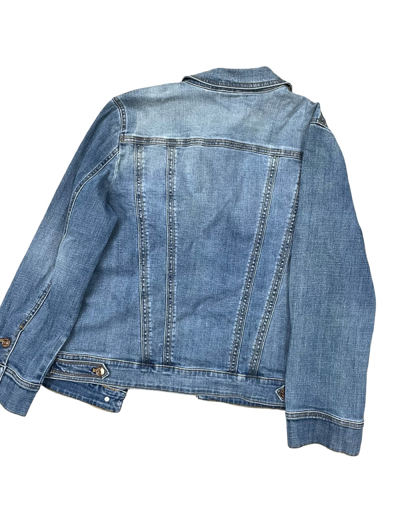 Jacket Denim By Chicos In Blue, Size:L