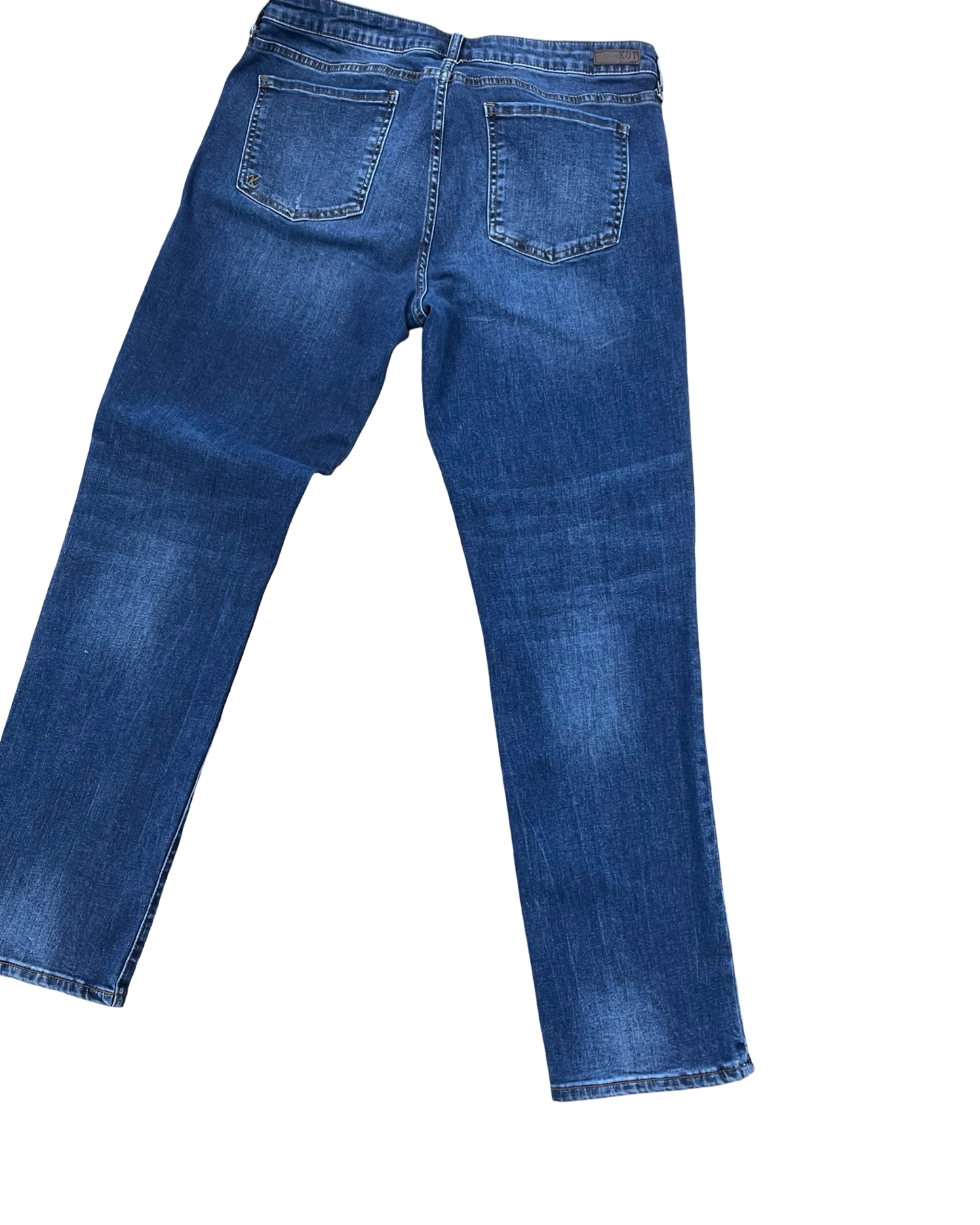 Jeans Straight By Kut In Blue Denim, Size:12