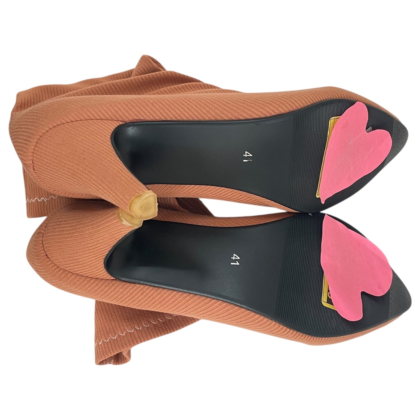 Boots Ankle Heels By BOOTS In Orange, Size:9