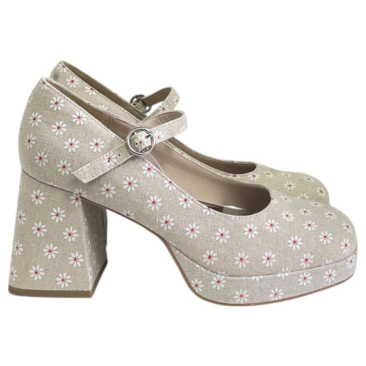 Shoes Heels Block By Madden Girl In Beige, Size:9