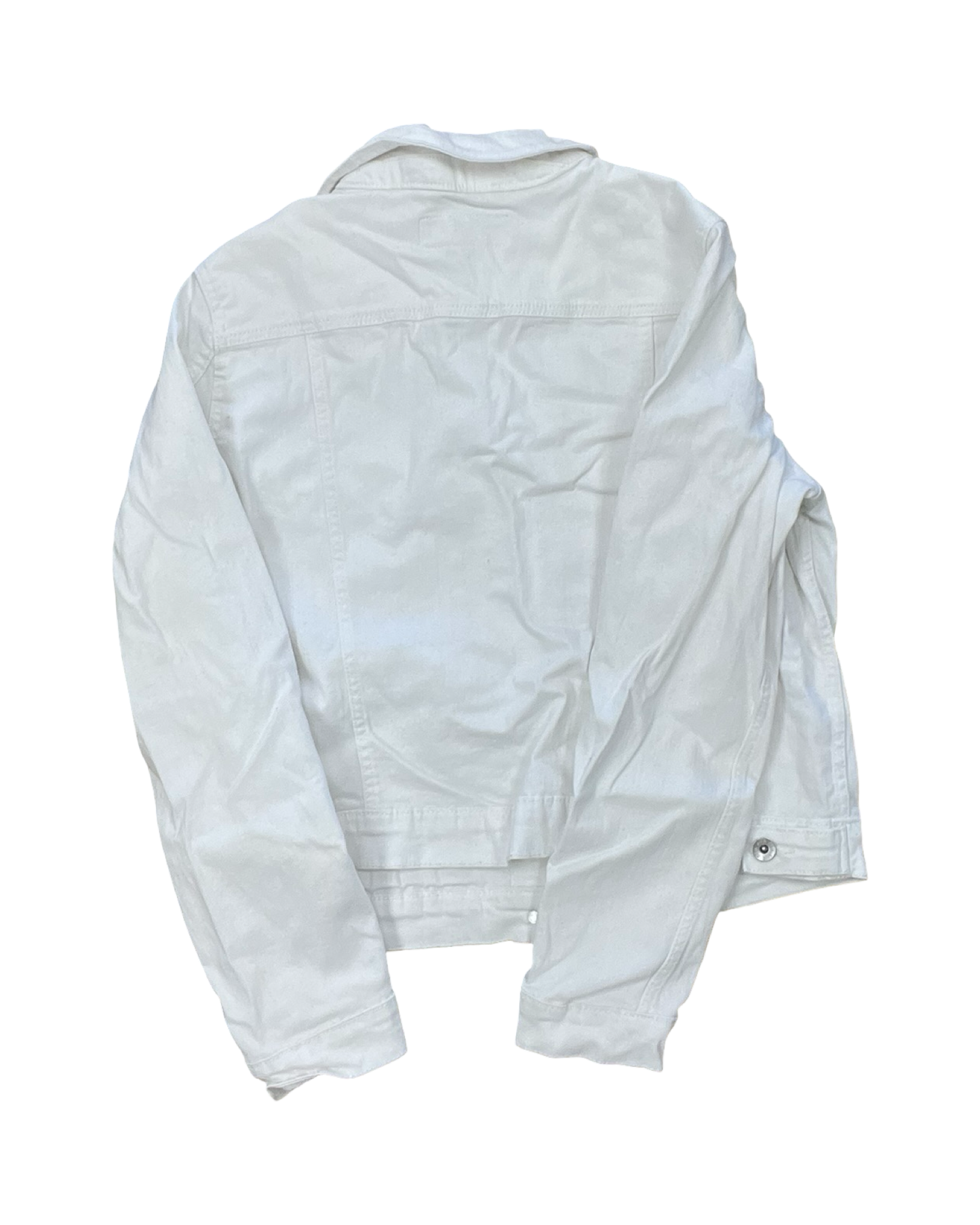 Jacket Denim By Anne Klein In White Denim, Size:L